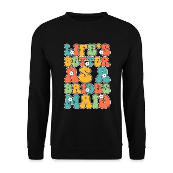 Honorpower Bridesmaid Groovy Bachelor - Unisex Sweatshirt - black - Front - Alina (178cm) & Michal (187cm)