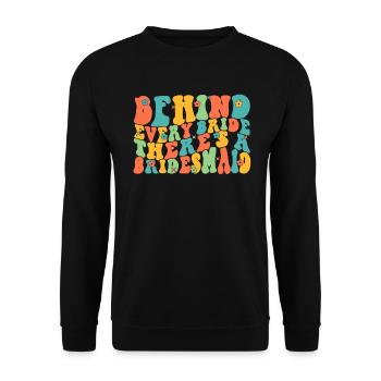 Honorpower Bridesmaid Groovy Bachelor - Unisex Sweatshirt - black - Front - Alina (178cm) & Michal (187cm)