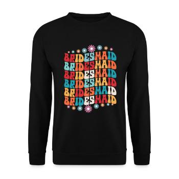 Honorpower Bridesmaid Groovy Bachelor - Unisex Sweatshirt - black - Front - Alina (178cm) & Michal (187cm)