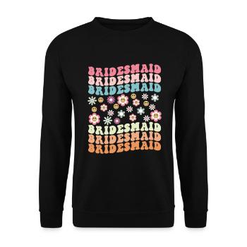 Honorpower Bridesmaid Groovy Bachelor - Unisex Sweatshirt - black - Front - Alina (178cm) & Michal (187cm)
