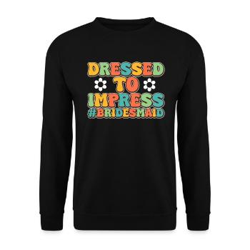 Honorpower Bridesmaid Groovy Bachelor - Unisex Sweatshirt - black - Front - Alina (178cm) & Michal (187cm)