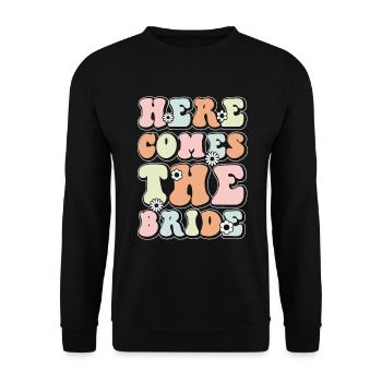 Honorpower Bridesmaid Groovy Bachelor - Unisex Sweatshirt - black - Front - Alina (178cm) & Michal (187cm)