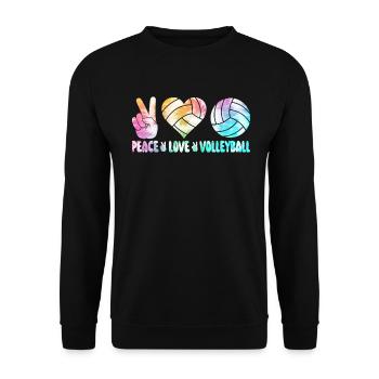 Tie Dye Volleyball Volleyball Lover - Unisex Sweatshirt - black - Front - Alina (178cm) & Michal (187cm)