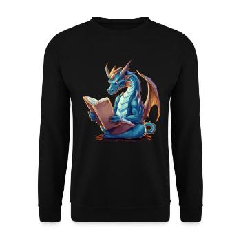 Dragons Et Livres Nerd Dragon Lovers - Sweat-shirt Unisexe - noir - Devant - Alina (178cm) & Michal (187cm)