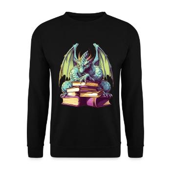 Dragons Et Livres Nerd Dragon Lovers - Sweat-shirt Unisexe - noir - Devant - Alina (178cm) & Michal (187cm)