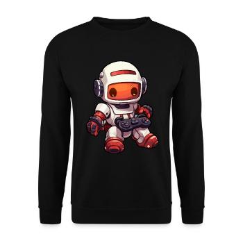 Cute Robot Player Funny Gaming Robot - Unisex Sweatshirt - black - Front - Alina (178cm) & Michal (187cm)