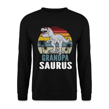 Opasaurus T Rex Dinosaur Grandpa Saurus - Unisex Sweatshirt - black - Front - Alina (178cm) & Michal (187cm)