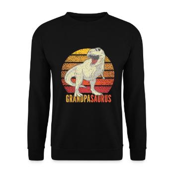 Opasaurus T Rex Dinosaur Grandpa Saurus - Unisex Sweatshirt - black - Front - Alina (178cm) & Michal (187cm)