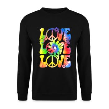Groovy Tie Dye rétro des années 70 Hippie Vintage - Sweat-shirt Unisexe - noir - Devant - Alina (178cm) & Michal (187cm)