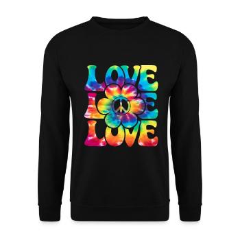 Groovy Tie Dye rétro des années 70 Hippie Vintage - Sweat-shirt Unisexe - noir - Devant - Alina (178cm) & Michal (187cm)