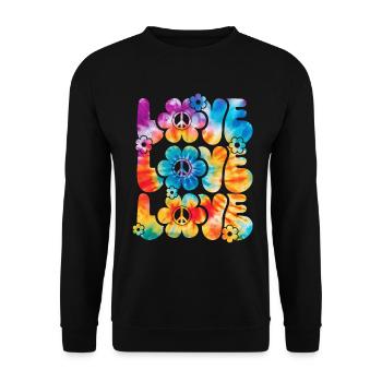 Groovy Tie Dye rétro des années 70 Hippie Vintage - Sweat-shirt Unisexe - noir - Devant - Alina (178cm) & Michal (187cm)