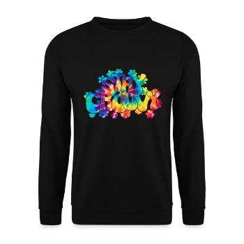 Groovy Tie Dye rétro des années 70 Hippie Vintage - Sweat-shirt Unisexe - noir - Devant - Alina (178cm) & Michal (187cm)