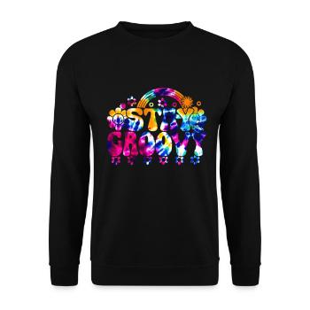 Groovy Tie Dye rétro des années 70 Hippie Vintage - Sweat-shirt Unisexe - noir - Devant - Alina (178cm) & Michal (187cm)