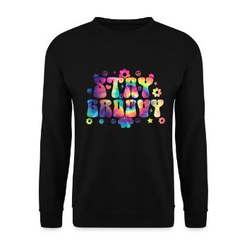 Groovy Tie Dye rétro des années 70 Hippie Vintage - Sweat-shirt Unisexe - noir - Devant - Alina (178cm) & Michal (187cm)