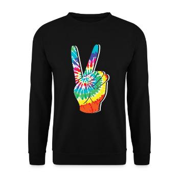 Groovy Tie Dye rétro des années 70 Hippie Vintage - Sweat-shirt Unisexe - noir - Devant - Alina (178cm) & Michal (187cm)