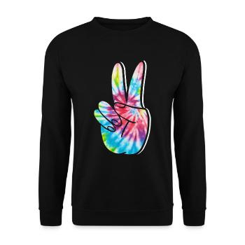 Groovy Tie Dye rétro des années 70 Hippie Vintage - Sweat-shirt Unisexe - noir - Devant - Alina (178cm) & Michal (187cm)