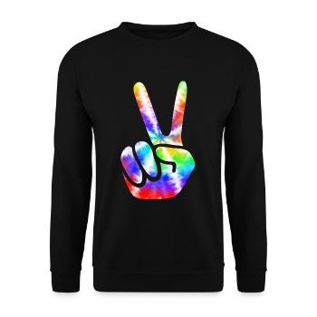 Groovy Tie Dye rétro des années 70 Hippie Vintage - Sweat-shirt Unisexe - noir - Devant - Alina (178cm) & Michal (187cm)
