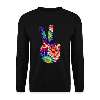 Groovy Tie Dye rétro des années 70 Hippie Vintage - Sweat-shirt Unisexe - noir - Devant - Alina (178cm) & Michal (187cm)