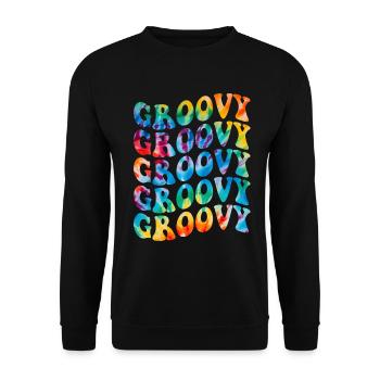Groovy Tie Dye rétro des années 70 Hippie Vintage - Sweat-shirt Unisexe - noir - Devant - Alina (178cm) & Michal (187cm)