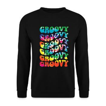 Groovy Tie Dye rétro des années 70 Hippie Vintage - Sweat-shirt Unisexe - noir - Devant - Alina (178cm) & Michal (187cm)