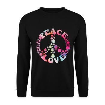 Groovy Tie Dye rétro des années 70 Hippie Vintage - Sweat-shirt Unisexe - noir - Devant - Alina (178cm) & Michal (187cm)