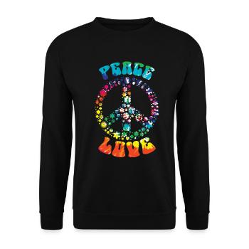 Groovy Tie Dye rétro des années 70 Hippie Vintage - Sweat-shirt Unisexe - noir - Devant - Alina (178cm) & Michal (187cm)