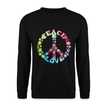 Groovy Tie Dye rétro des années 70 Hippie Vintage - Sweat-shirt Unisexe - noir - Devant - Alina (178cm) & Michal (187cm)