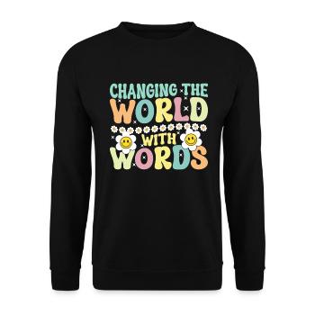 Groovy Speech Language Pathologist SLP - Unisex Sweatshirt - black - Front - Alina (178cm) & Michal (187cm)