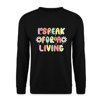 Groovy Speech Language Pathologist SLP - Unisex Pullover - Schwarz - Vorne - Alina (178cm) & Michal (187cm)
