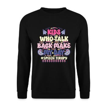 Groovy Speech Language Pathologist SLP - Unisex Sweatshirt - black - Front - Alina (178cm) & Michal (187cm)