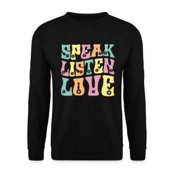 Groovy Speech Language Pathologist SLP - Unisex Sweatshirt - black - Front - Alina (178cm) & Michal (187cm)
