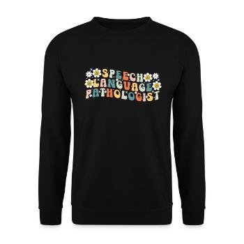 Groovy Speech Language Pathologist SLP - Unisex Sweatshirt - black - Front - Alina (178cm) & Michal (187cm)