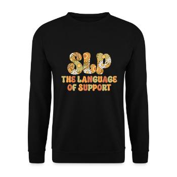 Groovy Speech Language Pathologist SLP - Unisex Sweatshirt - black - Front - Alina (178cm) & Michal (187cm)