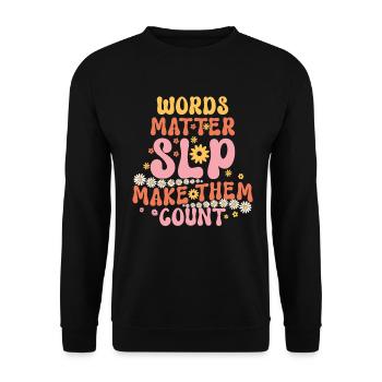 Groovy Speech Language Pathologist SLP - Unisex Sweatshirt - black - Front - Alina (178cm) & Michal (187cm)
