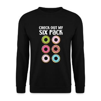 Donut sur le thème Donut pulvérisé drôle mignon - Sweat-shirt Unisexe - noir - Devant - Alina (178cm) & Michal (187cm)