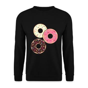 Donut sur le thème Donut pulvérisé drôle mignon - Sweat-shirt Unisexe - noir - Devant - Alina (178cm) & Michal (187cm)