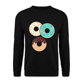 Donut sur le thème Donut pulvérisé drôle mignon - Sweat-shirt Unisexe - noir - Devant - Alina (178cm) & Michal (187cm)