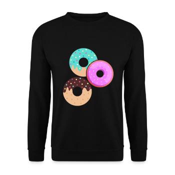 Donut sur le thème Donut pulvérisé drôle mignon - Sweat-shirt Unisexe - noir - Devant - Alina (178cm) & Michal (187cm)