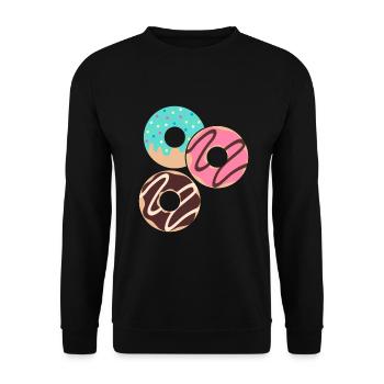 Donut sur le thème Donut pulvérisé drôle mignon - Sweat-shirt Unisexe - noir - Devant - Alina (178cm) & Michal (187cm)
