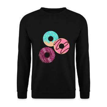 Donut sur le thème Donut pulvérisé drôle mignon - Sweat-shirt Unisexe - noir - Devant - Alina (178cm) & Michal (187cm)