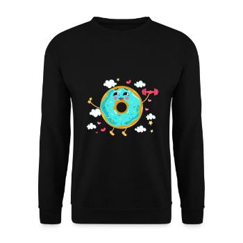 Donut sur le thème Donut pulvérisé drôle mignon - Sweat-shirt Unisexe - noir - Devant - Alina (178cm) & Michal (187cm)