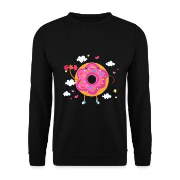 Donut sur le thème Donut pulvérisé drôle mignon - Sweat-shirt Unisexe - noir - Devant - Alina (178cm) & Michal (187cm)