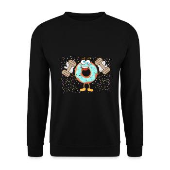 Donut sur le thème Donut pulvérisé drôle mignon - Sweat-shirt Unisexe - noir - Devant - Alina (178cm) & Michal (187cm)