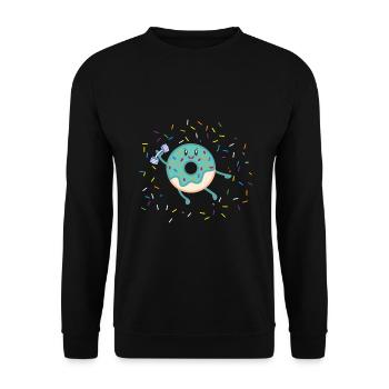 Donut sur le thème Donut pulvérisé drôle mignon - Sweat-shirt Unisexe - noir - Devant - Alina (178cm) & Michal (187cm)