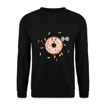 Donut sur le thème Donut pulvérisé drôle mignon - Sweat-shirt Unisexe - noir - Devant - Alina (178cm) & Michal (187cm)