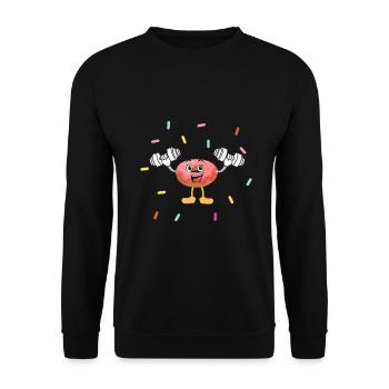 Donut sur le thème Donut pulvérisé drôle mignon - Sweat-shirt Unisexe - noir - Devant - Alina (178cm) & Michal (187cm)