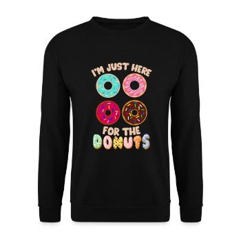 Donut sur le thème Donut pulvérisé drôle mignon - Sweat-shirt Unisexe - noir - Devant - Alina (178cm) & Michal (187cm)