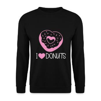 Donut sur le thème Donut pulvérisé drôle mignon - Sweat-shirt Unisexe - noir - Devant - Alina (178cm) & Michal (187cm)