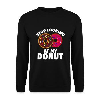 Donut sur le thème Donut pulvérisé drôle mignon - Sweat-shirt Unisexe - noir - Devant - Alina (178cm) & Michal (187cm)