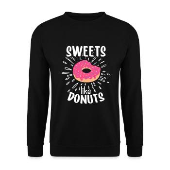 Donut sur le thème Donut pulvérisé drôle mignon - Sweat-shirt Unisexe - noir - Devant - Alina (178cm) & Michal (187cm)
